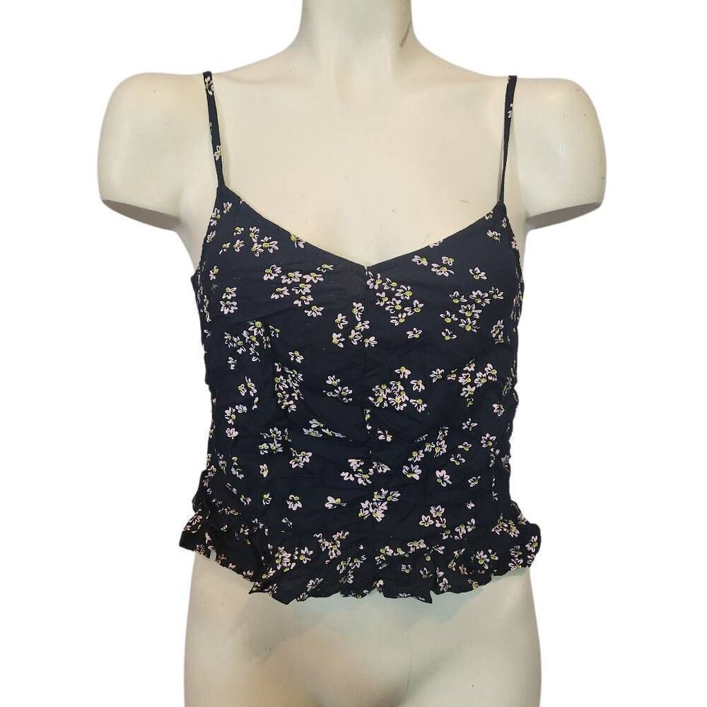 5/$25‎ Summer Sale!!! Abound Black Floral Print Tank Top Size X-small
